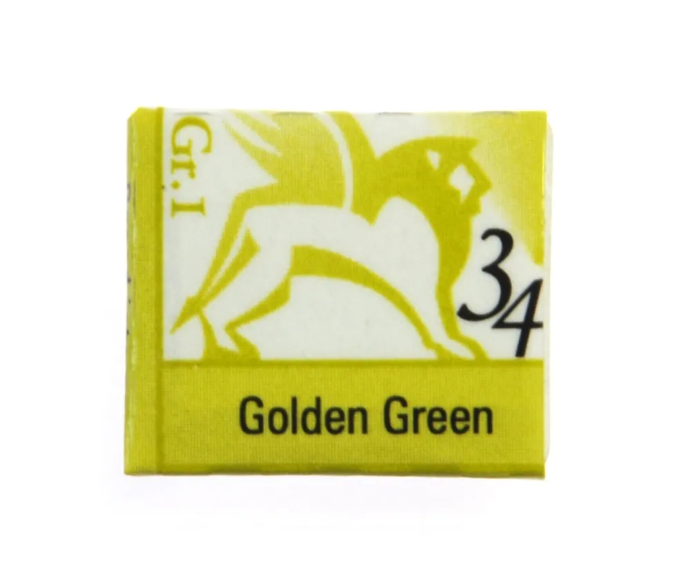 Akwarele w półkostkach - Renesans - 34, golden green, 1,5 ml