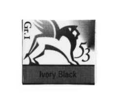 Akwarele w półkostkach - Renesans - 53, ivory black, 1,5 ml