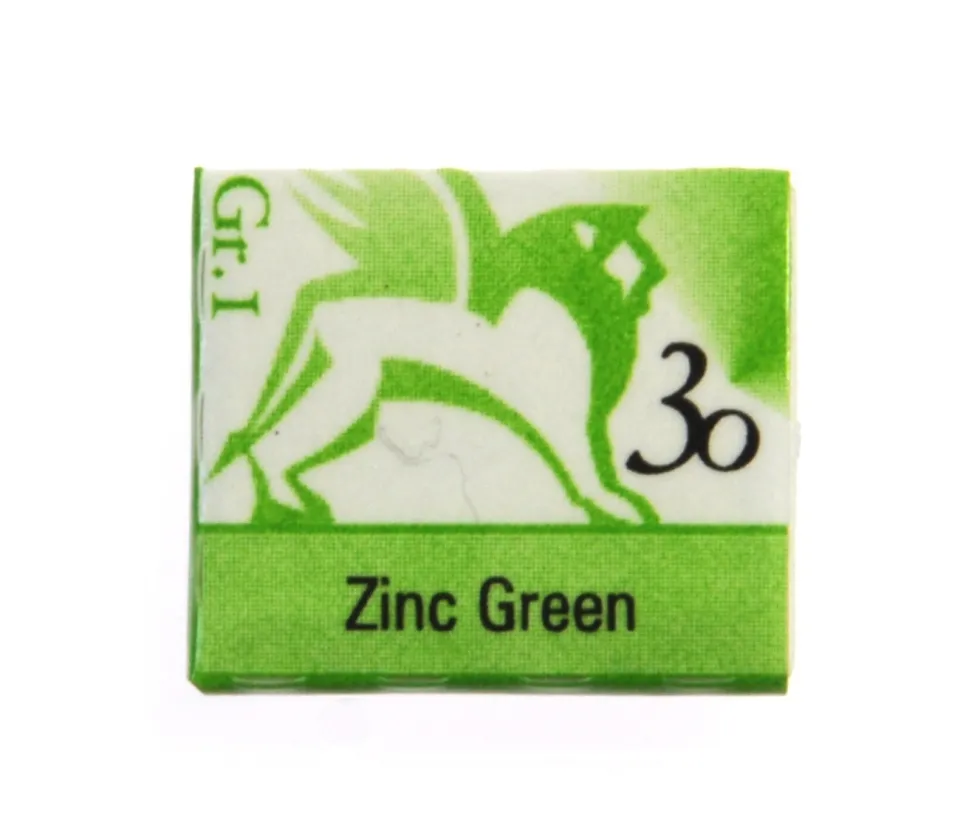 Akwarele w półkostkach - Renesans - 30, zinc green, 1,5 ml
