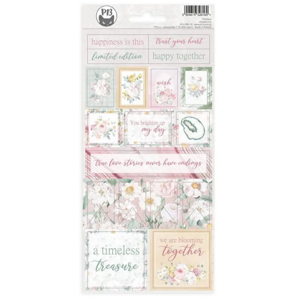 Arkusz tekturowych naklejek 10,5 x 22 cm - Piątek Trzynastego - Precious 02