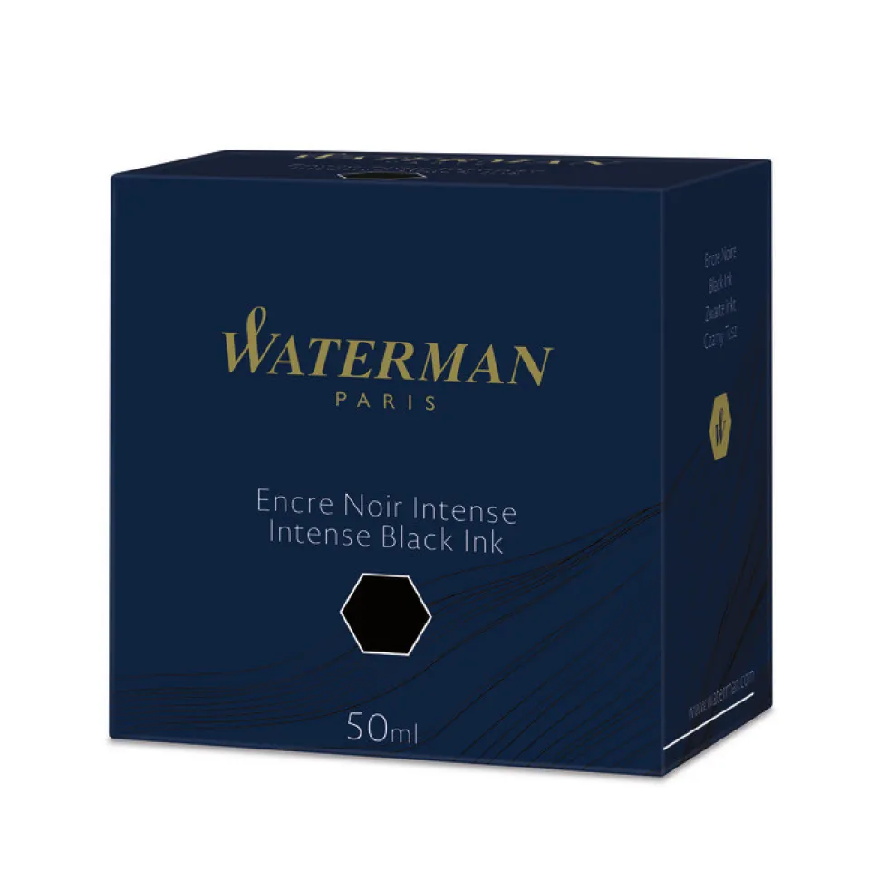 Atrament do piór wiecznych - Waterman - Intense Black, 50 ml