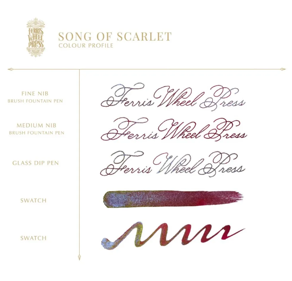 Atrament FerriTales - Ferris Wheel Press - Song of Scarlet, 20 ml