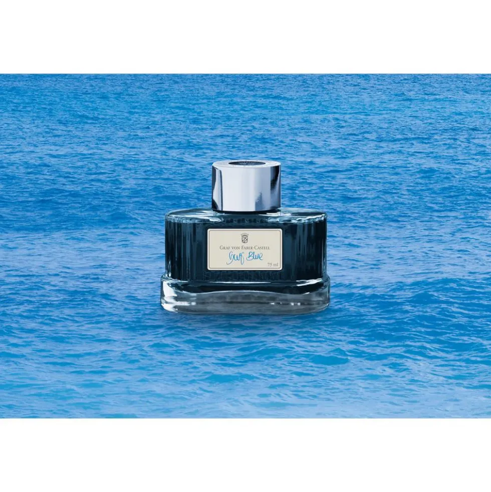 Atrament permanentny - Graf Von Faber-Castell - Gulf Blue, 75 ml