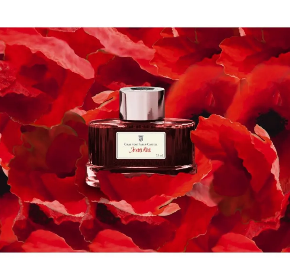 Atrament permanentny - Graf Von Faber-Castell - India Red, 75 ml