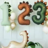 Balon foliowy Cyfra 1 Dinozaur - miętowy 92 cm