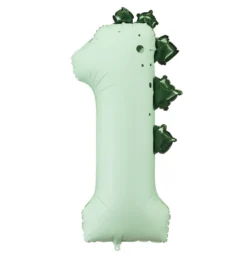 Balon foliowy Cyfra 1 Dinozaur - miętowy 92 cm