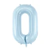 Balon foliowy Cyfra 0 - jasnoniebieski, 72 cm