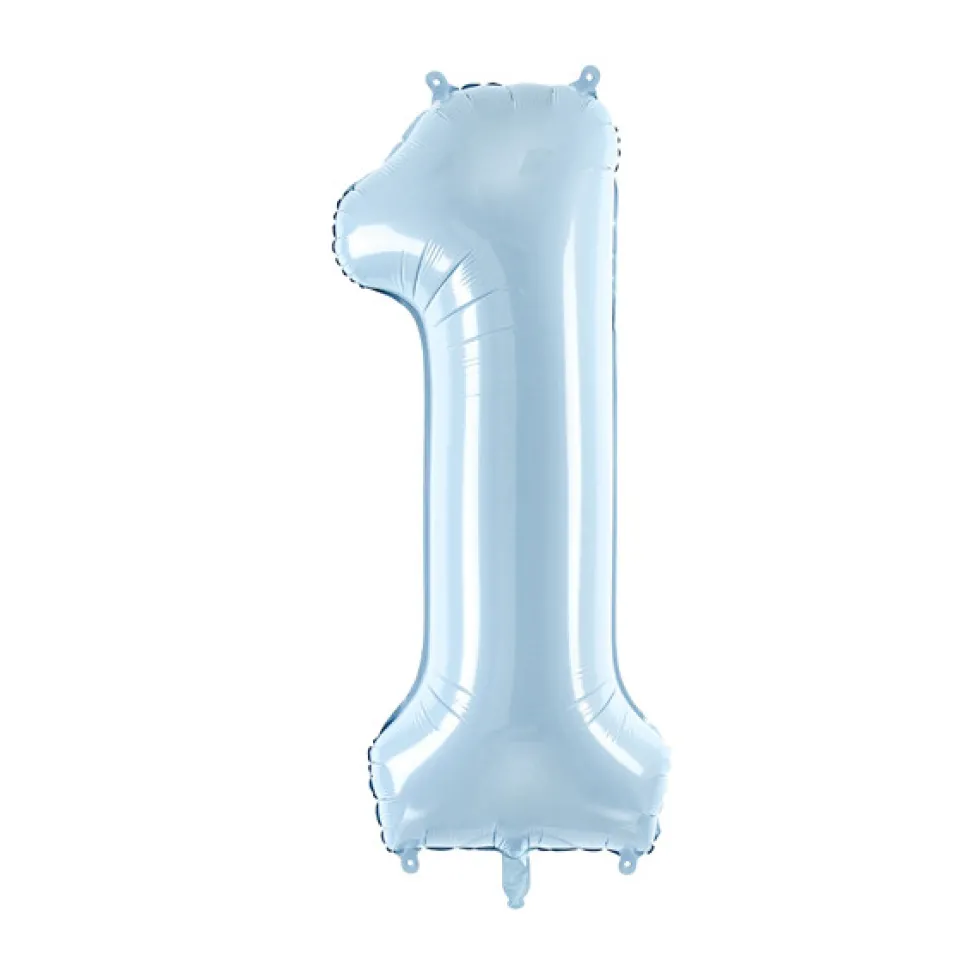 Balon foliowy Cyfra 1 - jasnoniebieski, 72 cm