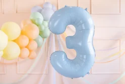 Balon foliowy Cyfra 4 - jasnoniebieski, 72 cm