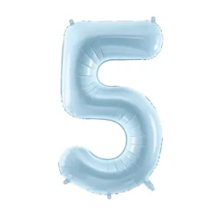 Balon foliowy Cyfra 5 - jasnoniebieski, 72 cm