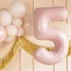 Balon foliowy Cyfra 6 - jasnoróżowy, 72 cm