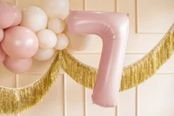 Balon foliowy Cyfra 7 - jasnoróżowy, 72 cm
