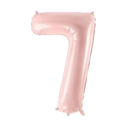 Balon foliowy Cyfra 7 - jasnoróżowy, 72 cm