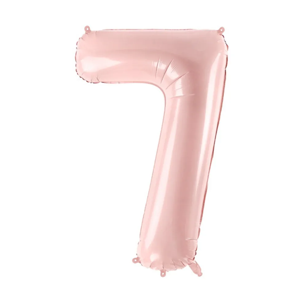 Balon foliowy Cyfra 7 - jasnoróżowy, 72 cm