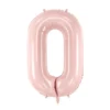 Balon foliowy Cyfra 0 - jasnoróżowy, 72 cm