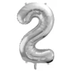 Balon foliowy cyfra 2 - srebrny, 86 cm