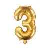 Balon foliowy cyfra 2 - złoty, 35 cm