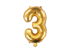 Balon foliowy cyfra 2 - złoty, 35 cm