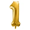 Balon foliowy cyfra 1 - złoty, 86 cm