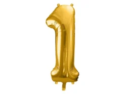 Balon foliowy cyfra 1 - złoty, 86 cm