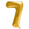 Balon foliowy cyfra 7 - złoty, 86 cm