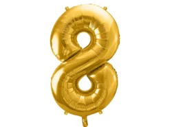 Balon foliowy cyfra 8 - złoty, 86 cm