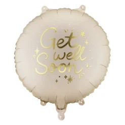 Balon foliowy Get Well Soon - beżowy 35 cm