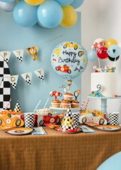 Balon foliowy Happy Birthday - niebieski 35 cm