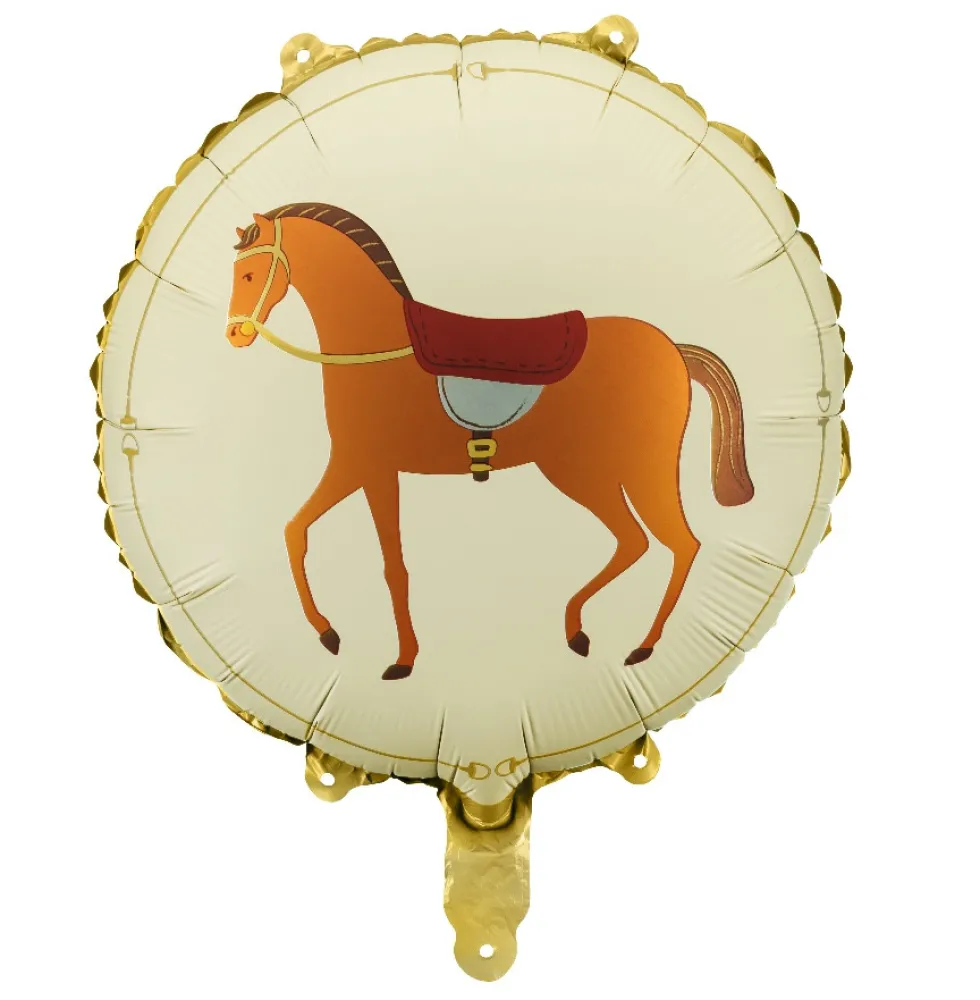 Balon foliowy Koń - beżowy 35 cm