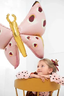 Balon foliowy Motyl - różowy, 120 x 87 cm
