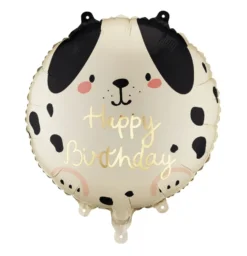 Balon foliowy Piesek Happy Birthday - beżowy 35 cm