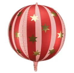 Balon foliowy Piłka w gwiazdki - czerwona, 75 cm