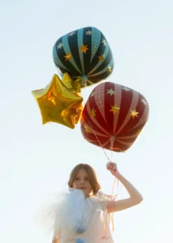 Balon foliowy Piłka w gwiazdki - czerwona, 75 cm