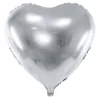 Balon foliowy Serce - srebrny, 35 cm