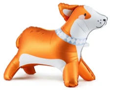 Balon foliowy stojący Corgi - pomarańczowy, 88 x 70 cm