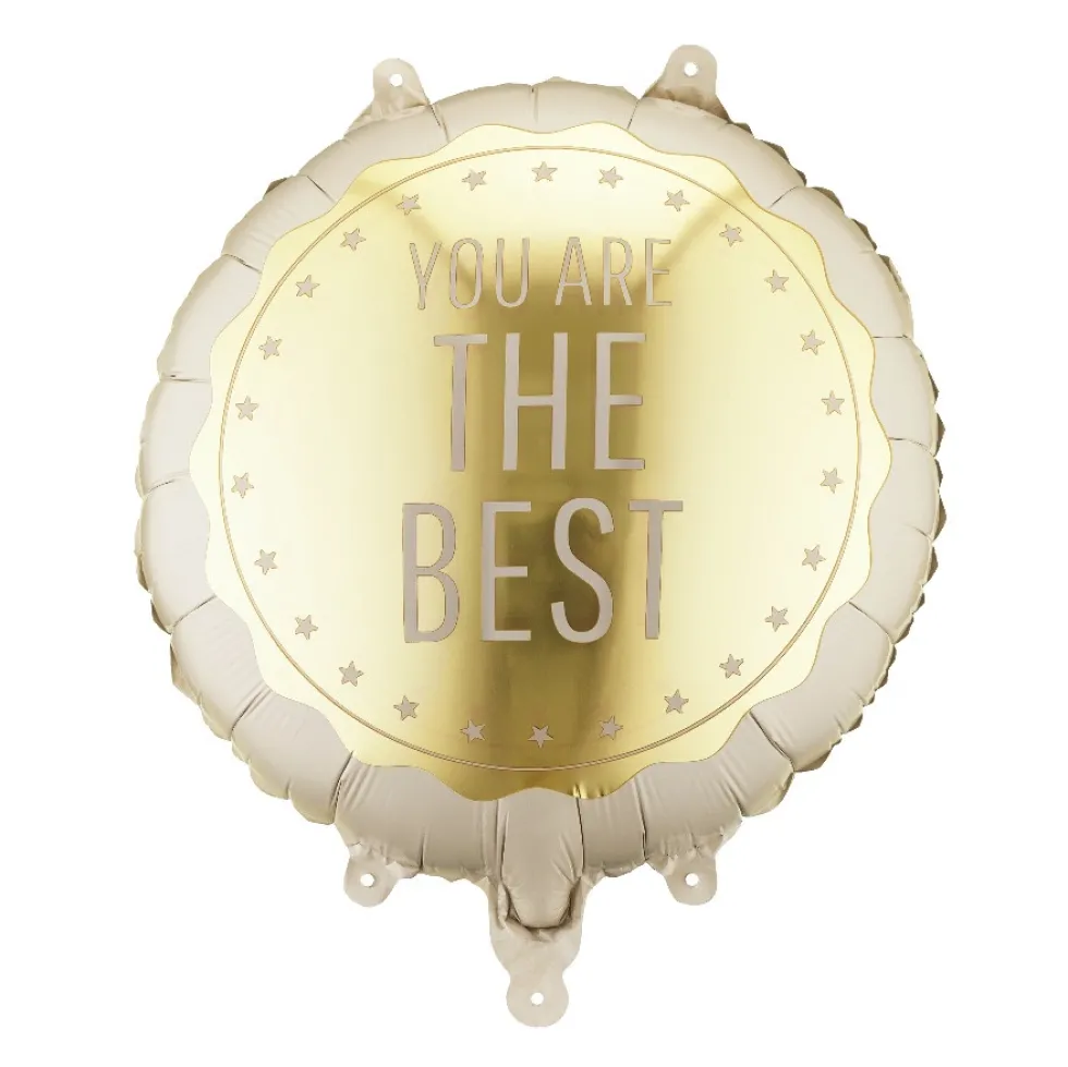 Balon foliowy You Are The Best - beżowy 35 cm