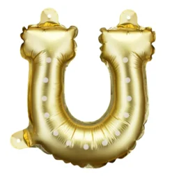 Balony foliowe Podkowy - złote 18 x 19 cm 3 szt.