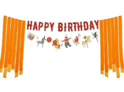 Baner Happy Birthday Cyrk - czerwony, 2,75 m