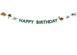 Baner Happy Birthday Dinozaury - zielony, 11 x 300 cm