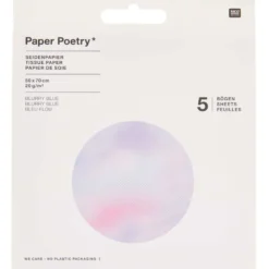 Bibuła do pakowania prezentów Blurry Blue - Paper Poetry - 5 szt.