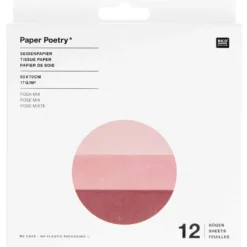 Bibuła do pakowania prezentów - Paper Poetry - Rose, 12 szt.