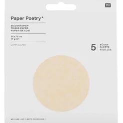 Bibuła gładka do pakowania prezentów - Paper Poetry - cappuccino, 5 szt.