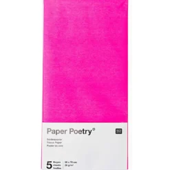 Bibuła gładka do pakowania prezentów - Paper Poetry - fuksja, 5 szt.