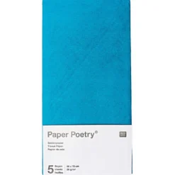 Bibuła gładka do pakowania prezentów - Paper Poetry - niebieska, 5 szt.