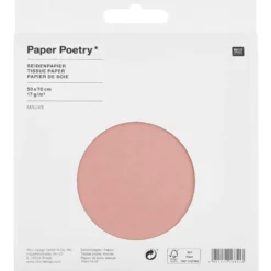 Bibuła gładka do pakowania prezentów - Paper Poetry - różowa, 5 szt.