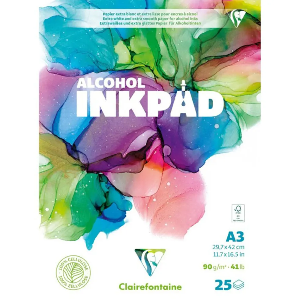 Blok Alcohol Inkpad A3 - Clairefontaine - 90 g 25 ark.