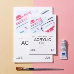 Blok do akryli i oleju Acrylic Oil - PaperConcept - canvas grain A4 300 g 10 ark.