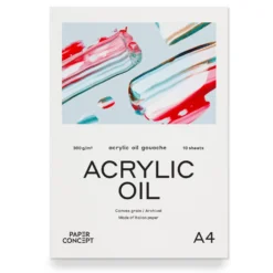 Blok do akryli i oleju Acrylic Oil - PaperConcept - canvas grain A4 300 g 10 ark.