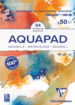 Blok do akwareli Aquapad Watercolour - Clairefontaine - cold pressed, A4, 300 g, 50 ark.