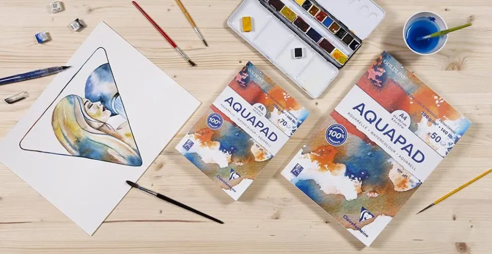 Blok do akwareli Aquapad Watercolour - Clairefontaine - cold pressed, A5, 300 g, 70 ark.